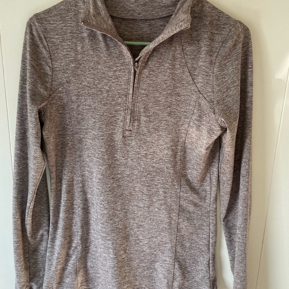Heathered Burgundy/ Gray Quarter-Zip Pullover